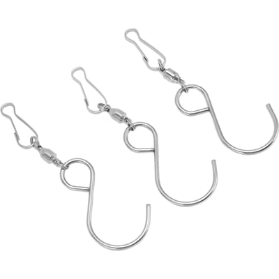 20 pcs Clips Crochets en S Rotatifs à 360 Degrés Acier Inoxydable 304 Double Clip Éoliennes argenté