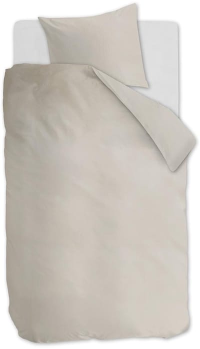 Ambiante Cotton Uni dekbedovertrek - Effen - Eenpersoons - 140x200/220 - Zand