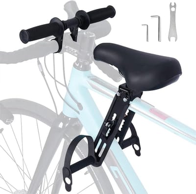Kinder Fietsstoel - Voorzitje Kind - Samen Fietsen - Met Handvat Pedalen - 2-6 Jaar - Zwart