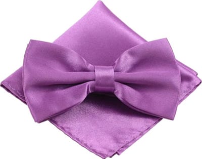 Fako Fashion - Vlinderstrik Inclusief Pochette - Vlinderdas - Strikje - Pochet - Paars