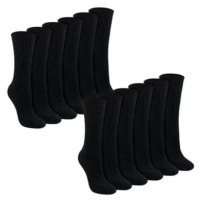 Dames 12-pack 100% Katoenen Zachte Ademende Sokken