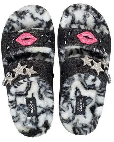 Crocs Classic Cozzzy Disco Glitter Sandalen Zwart/Multi Maat 38/39 US M6/W8