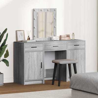 vidaXL - Kaptafel - Grijs - 50 - x - 41 - x - 135 - cm - Bewerkt - hout