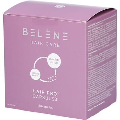 Belène | Hair Pro | Sterk, Gezond & Glanzend Haar | Supplement voor Haar | Anti-Haaruitval | Keratine - Cystine - Biotine | 180 capsules