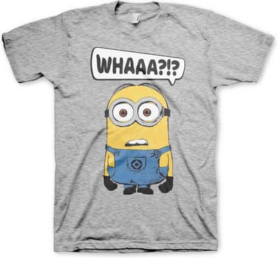 Minions Heren Tshirt -S- Whaaa?!? Grijs