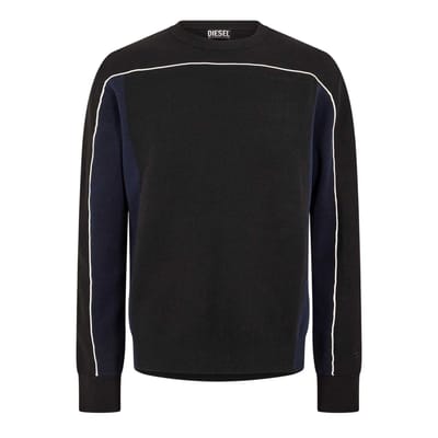 Diesel Heren Wichita Crew Neck Sweatshirt met lange mouwen (Zwart)