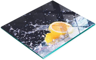 Duurzame en stijlvolle glazen snijplank met citroenwaterpatroon, 60x52 cm