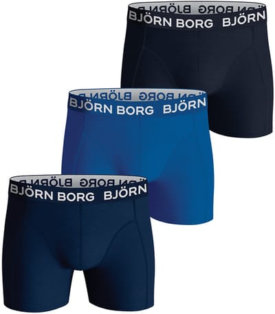 Björn Borg Cotton Stretch Jongens Boxershort - 3 stuks - Blauw/Blauw - Jongens Onderbroek - Maat 170