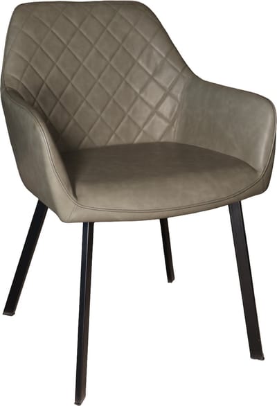 SET DEAL: 4 stuks Eetkamerstoel met armleuning Yurgan donkergroen kunstleder eetstoel zetel