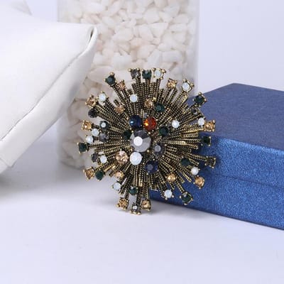 Sneeuwvlok Kristal Bloem Broche Luxe Sfeervolle Pakjas Accessoires Broche Broche veelkleurig