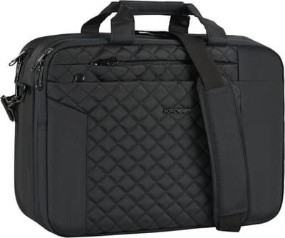 Laptop Tas 15.6-17.3 Inch Notebook Tas Aktetas Tablet Tas Schoudertas Waterafstotende Tas Zakelijke Laptoptas voor Vrouwen en Mannen Herbruikbaar, Zwart (zwart gequilt), Minimalistisch