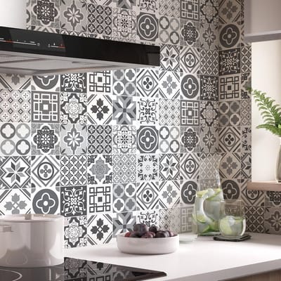 Muurstickers - Zelfklevende tegelmuurstickers voor keuken en badkamer - 24 FUFIA tegelstickers - 24 stickers 10x10cm