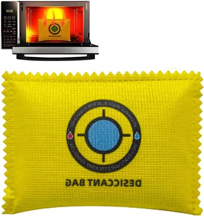 Vochtabsorbeerzak - Vochtregelaar - Auto Interieur Droog - Magnetron Regeneratie - 5x7x5 cm - Grijs