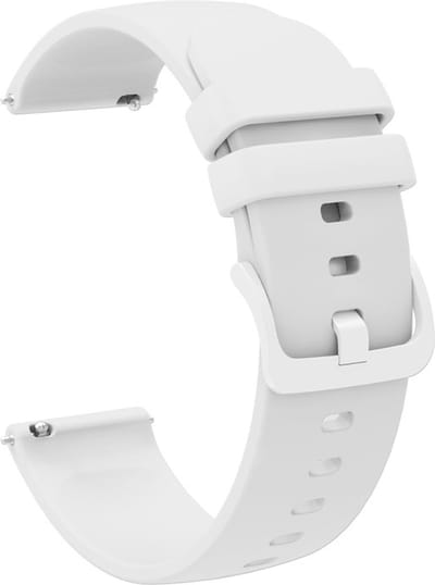Siliconen bandje - geschikt voor Garmin Venu (2 Plus) / Venu SQ (2) / Vivomove (Style - Sport) / Vivoactive 3 / 5 / 6 / Forerunner 55 / 165 / 245 / 645 / 570 - 42mm - wit