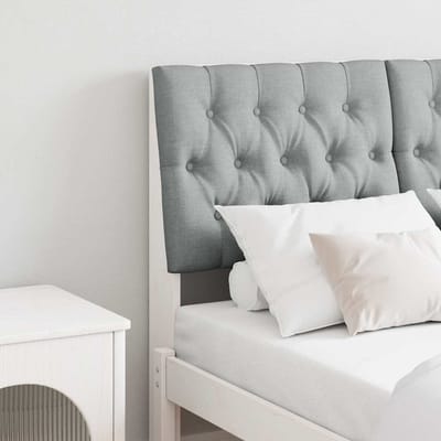 vidaXL - Gestoffeerd - hoofdbord - Lichtgrijs - 120 - cm - Massief - grenenhout