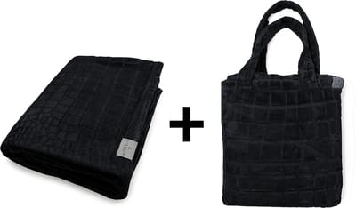 LINNICK Flanel Fleece Deken Crocodile - Black - 200x220cm - Fleece Plaid - Fleece Deken 200x220