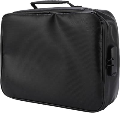 Documenten koffer - Brandveilige opberger - Belangrijke spullen bewaren - Combinatieslot beveiliging - 36x28x9cm - Zwart