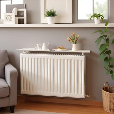 Radiator Plank - Wandrek Wit - Warmte Verbeteren - Gereedschapsloze Installatie - 40cm Lang - Wit