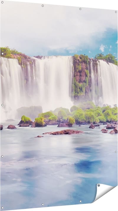 Gards Tuinposter Watervallen in Argentini� - 120x180 cm - Tuindoek - Tuindecoratie - Wanddecoratie buiten - Tuinschilderij