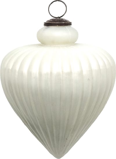 Clayre & Eef Kerstbal XL Overig Ø 17 cm Wit Glas Kerstballen