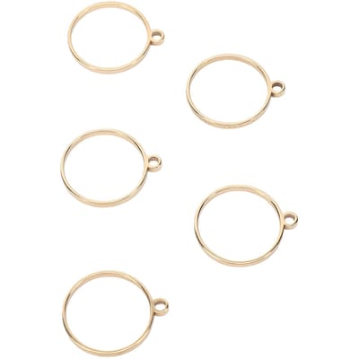 Pendentifs Bélières Rondes Ouvertes 22mm pour la Fabrication de Bijoux en Résine Acier Inoxydable Bélières Géométriques DIY Couleur Dorée