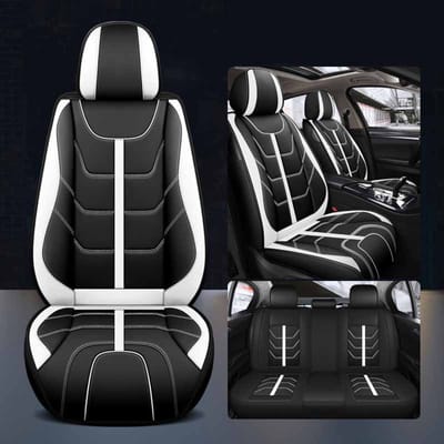 Universele Premium PU Autostoelhoes, Luxe Autostoelkussen Vier Seizoenen Gebruik Autostoelhoezen Autoaccessoires Standard Edition gray
