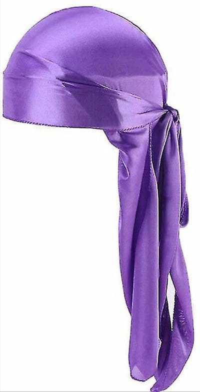 Bandana - Durag - Satijnen bonnet - Wave cap - Krullen beschermen - Silk do-rag - Slaapmuts - Hoofdbedekking - 102x22 cm - Slaapbonnet - Satin bonnet - Hair wrap - Paars - Jonyx