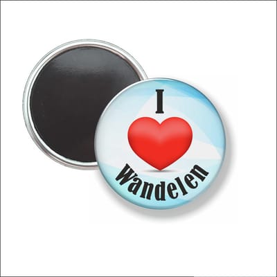 Button Met Magneet 58 MM - I Love Wandelen - NIET VOOR KLEDING