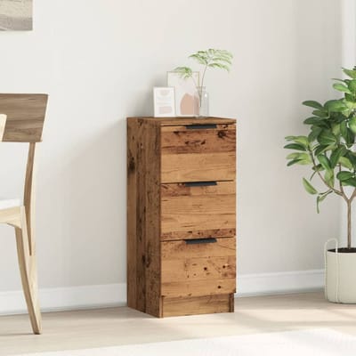 vidaXL - Dressoir - 30x30x70 - cm - bewerkt - hout - oud - houtkleurig