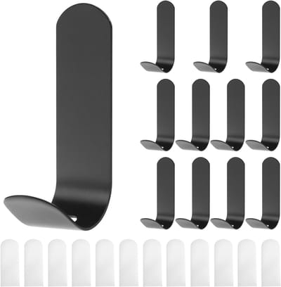 12 Stuks Zelfklevende Haakjes, Metalen Handdoekhaakjes Zonder Boren voor Keuken en Badkamer, Ideaal voor Organisatie en Ruimtebesparing