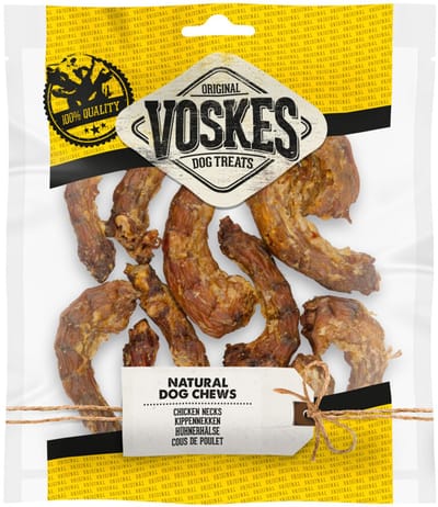 Voskes Hondensnacks Kippennekken - 12 x 150 gr - Voordeelverpakking