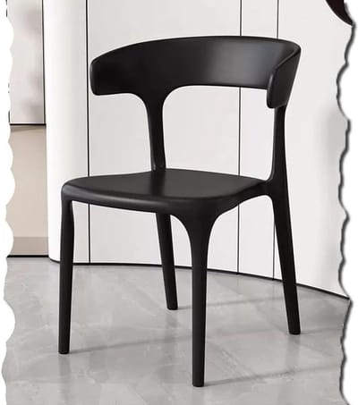 Stapelbare Stoelen - Buitenstoelen - Terras Dineren - Ergonomische Rugleuning - Ruimtebesparend - Zwart