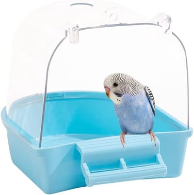 Transparante Vogelbadkuip voor Papegaaien - Hangende Badkuip met Haken en Vogelaccessoires voor een Verfrissend Badmoment