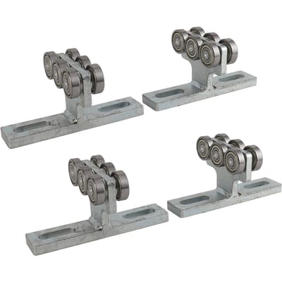 4 Stuks Hijswerktuig Trolley 6 Wielen T-Type Trolley Rolmontage Hardware voor Doe-het-zelf Projecten
