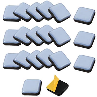 Meubelglijders voor Hardhouten Vloeren - 20 Stuks Zelfklevend - 25 x 25 mm PTFE Pads