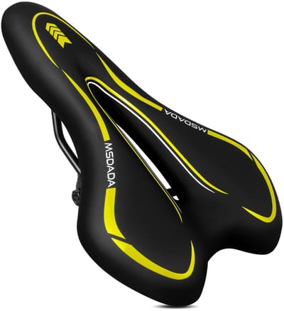 Dailygoods - Comfortabel Fietszadel - Gel Fietszadel - Waterdicht en Slijtvast - Geel - Geschikt voor BMX, Racefiets, Mountainbike en Stadsfiets