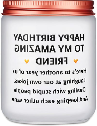 Geurkaars Vriendschap - Kado Vriendin - Vriendschap Vieren - Grappige Tekst - 7.8 oz - Wit