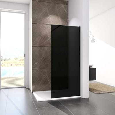 Inloopdouche Zwart Folie - Douchewand Glas - Moderne Badkamer - 8mm Nano Veiligheidsglas - 110x200 cm - Mat Zwart