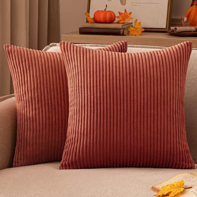 Dailygoods- Sierkussensloop 40x40 cm - Ribfluwelen Kussenhoes - Decoratieve Hoes - Zacht Materiaal - Onzichtbare Ritssluiting - 2 Stuks