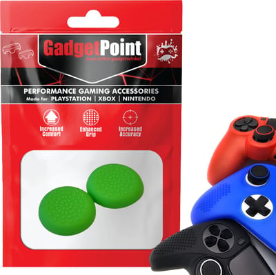 Gadgetpoint - Thumb Grips voor PlayStation, PS5, Xbox X/S, One & Switch Pro Controller - Gaming Thumbgrips - Performance Anti-Slip Thumbsticks - Bescherming Accessoires - Thumbgrips 8 stippen - Groen
