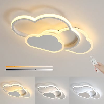 Riserva LED Plafondlamp Wolk Design - 32W - 3700 lm - Dimbaar 3000K-6500K - Met Afstandsbediening - Wit - Moderne Plafonnière voor Woonkamer, Slaapkamer en Kinderkamer