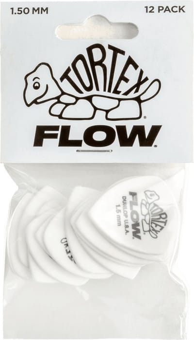 Jim Dunlop Tortex - Plectrums - Flow - 1,50 mm Wit - Player's Pack 12 Stuks