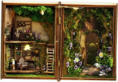 Miniatuur Huis Kit - Doe-het-zelf Bouwpakket - Creatief Hobbyen - Met Licht Effect - 18 x 173 cm - Bos Wonderland