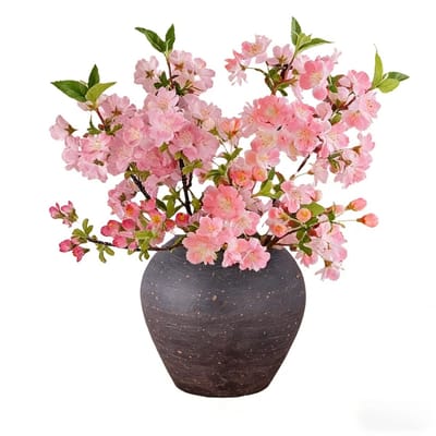 Dailygoods- Kunstkersenbloesem 46 cm - 3 Stuks - Kunstzijde - Decoratie voor Vazen - Bruiloft/Tuin - Levensecht Uiterlijk - Handgemaakt - Nep Bloemen