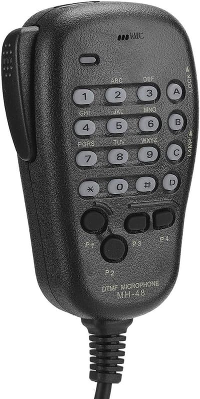 Draadloze Handmicrofoon - Communicatie Accessoire - Mobiele Radio - Vier Programmeerbare Toetsen - 14 x 8 x 7 cm - Zwart