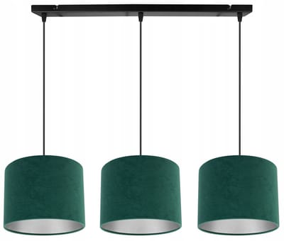 Hanglamp Mediolan 3-lichts E27 Chroom Stof Zwart/Wit/Beige