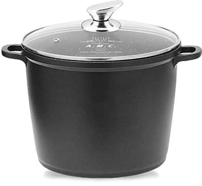 Hoge Pan met Deksel - Antiaanbaklaag, Geschikt voor Inductie en Alle Warmtebronnen, 7 Liter, 24 cm