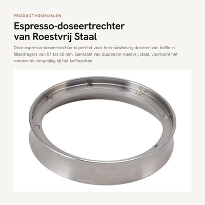 Dailygoods - Espresso-doseertrechter van Roestvrij Staal voor Koffiepoeder