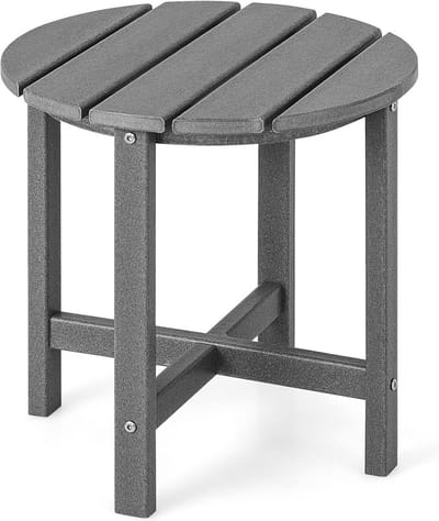 Weerbestendige Ronde Bijzettafel voor Buiten - UV-bestendig Kunststof Terras- en Balkontafel 46x46x46 cm