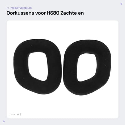 Dailygoods- Oorkussens Zacht en Ademend - Vervangende Oorkussencup - Compatibel met HS80 - Flexibel en Duurzaam - Flanel/Spons Materiaal - Hoofdtelefoon Oorkussens